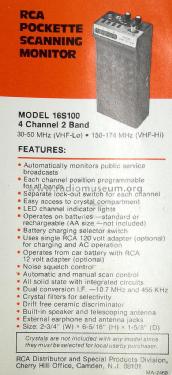 VHF Hi-Low 16S100; RCA RCA Victor Co. (ID = 1532266) Commercial TRX