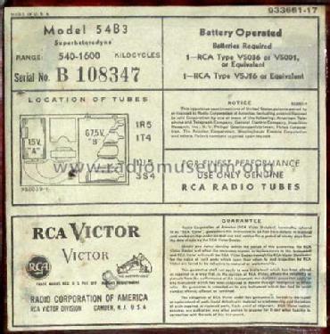 Victor 54 ; RCA RCA Victor Co. (ID = 996134) Radio