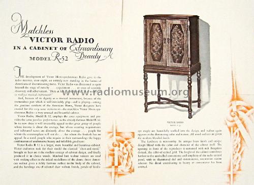 Victor R-52; RCA RCA Victor Co. (ID = 1616326) Radio