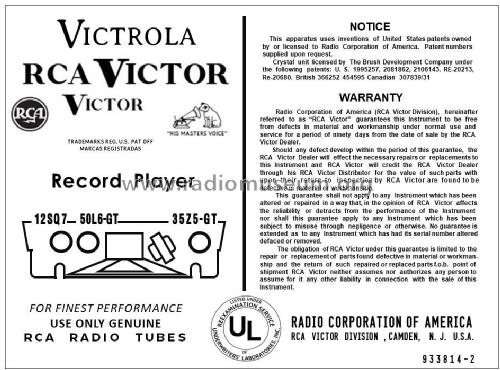 Victrola 45-EY-3 Ch= RS-136C; RCA RCA Victor Co. (ID = 2851251) Sonido-V