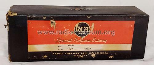 Special Purpose Battery VS052; RCA RCA Victor Co. (ID = 2308960) A-courant
