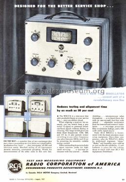 WR-67A Test Oscillator; RCA RCA Victor Co. (ID = 1234434) Equipment