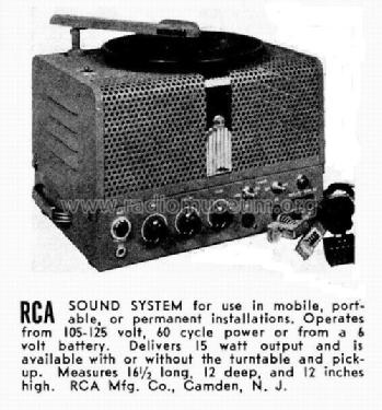 Sound System ; RCA Radiomarine (ID = 1155066) Verst/Mix