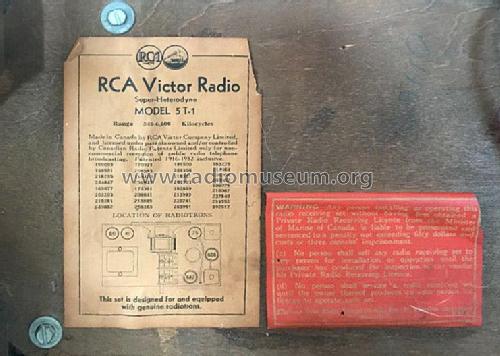 5T-1 ; RCA Victor (ID = 2634028) Radio