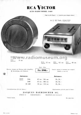 A660 ; RCA Victor (ID = 3070934) Car Radio