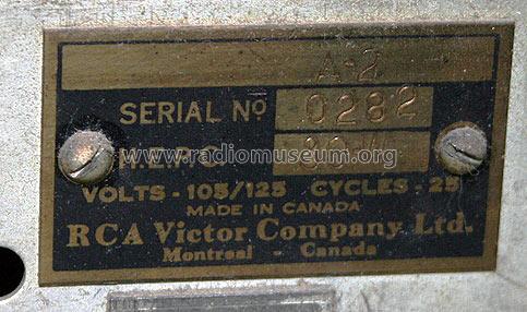 A-2 ; RCA Victor (ID = 645609) Radio