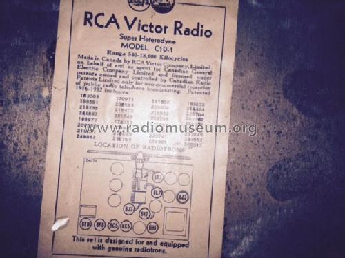 C10-1 ; RCA Victor (ID = 1846734) Radio