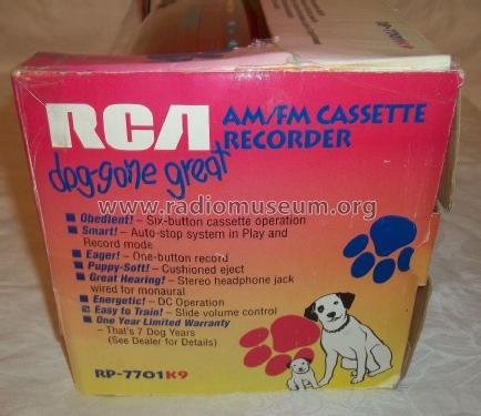 Dog-Gone - AM/FM Cassette Player Recorder RP-7701K9; RCA Victor (ID = 1736193) Radio