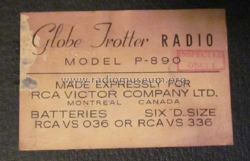 Globe Trotter P-890 ; RCA Victor (ID = 2687010) Radio