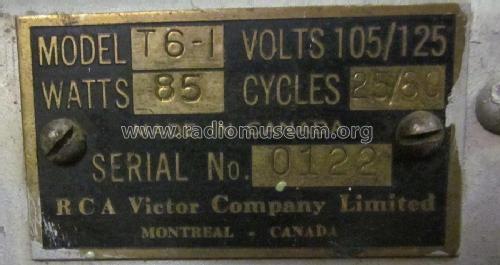 T6-1 ; RCA Victor (ID = 2628181) Radio