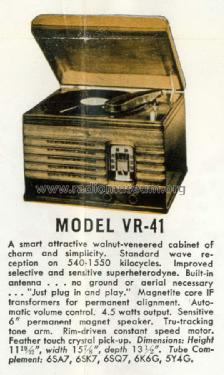 VR41 ; RCA Victor (ID = 1361784) Radio