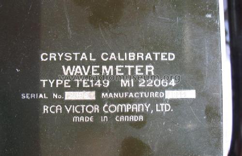 WAVE METER TE149; RCA Victor (ID = 2118157) Equipment