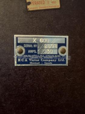 X600 ; RCA Victor (ID = 2874075) Radio