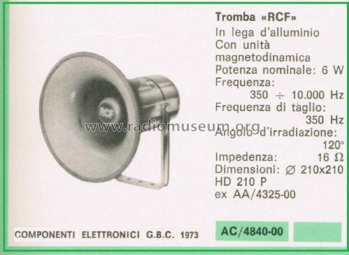 Altoparlante a Tromba HD 210 P; RCF; Reggio Emilia (ID = 3115763) Speaker-P