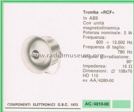 Altoparlante a Tromba in ABS HD 110; RCF; Reggio Emilia (ID = 3115764) Speaker-P