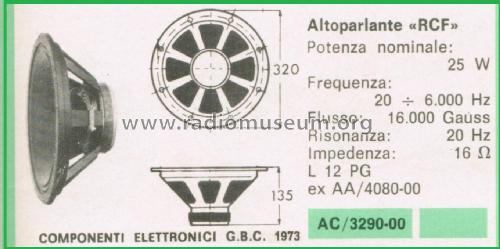 Altoparlante Woofer L 12 PG; RCF; Reggio Emilia (ID = 3112161) Speaker-P