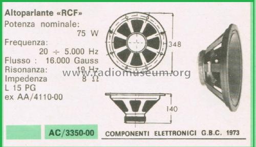 Altoparlante Woofer L 15 PG; RCF; Reggio Emilia (ID = 3112393) Speaker-P