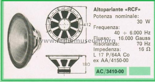 Altoparlante Woofer L 17 P/64A Co; RCF; Reggio Emilia (ID = 3112405) Speaker-P