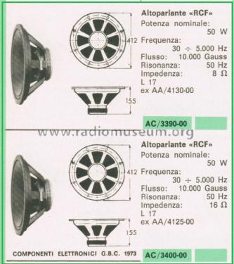 Altoparlanti Woofer L 17 ; RCF; Reggio Emilia (ID = 3112402) Speaker-P