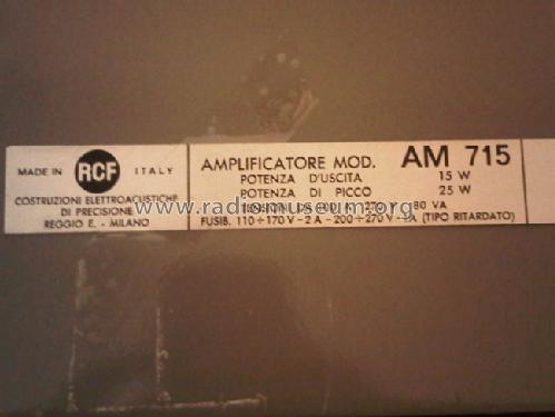 Amplificatore AM715; RCF; Reggio Emilia (ID = 1341682) Ampl/Mixer