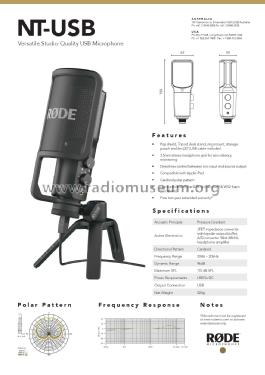 Professional USB Microphone NT-USB; RØDE Microphones; (ID = 2795754) Microphone/PU