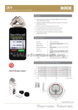 Stereo Microphone For Apple Devices i-XY; RØDE Microphones; (ID = 2795522) Mikrofon/TA