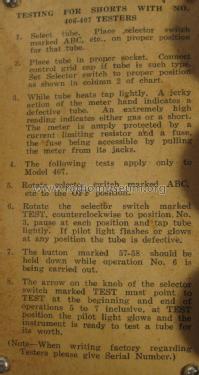 Tube Tester 406; Readrite Meter Works (ID = 2176792) Ausrüstung