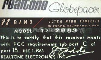 Globepacer 11 Band Ultra High Fidelity TR-2663; Realtone Electronics (ID = 493356) Radio