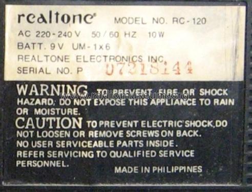 RC-120; Realtone Electronics (ID = 602324) Radio