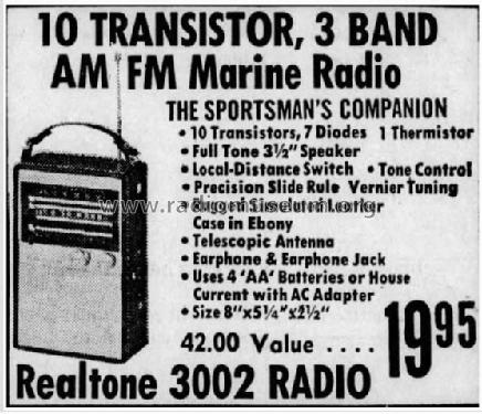 Super Power Ten Transistor 3002 ; Realtone Electronics (ID = 2440741) Radio