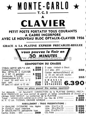 Monte Carlo TC5 clavier ; Recta; Paris (ID = 2712122) Radio