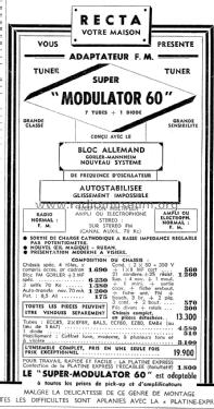 Super Modulator 60; Recta; Paris (ID = 2511118) Radio