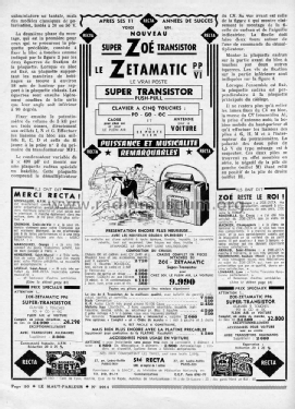 Zoé Zetamatic P.P.6 ; Recta; Paris (ID = 2090753) Radio