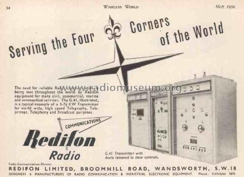 Transmitter G.41; Redifon Ltd.; London (ID = 3088983) Commercial Tr