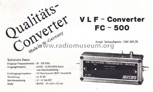 VLF-Receiving Converter 10-500 kHz FC-500; Refcom Electronic; (ID = 3042159) Converter