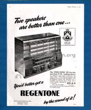 Twin-Tone A353; Regentone Brand (ID = 2243163) Radio