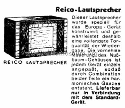 Europa Standard Combination Lautsprecher ; Reico Radio, Max (ID = 1525766) Parleur