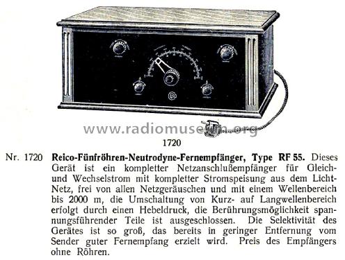 Neutrodyne RF55G; Reico Radio, Max (ID = 2804501) Radio