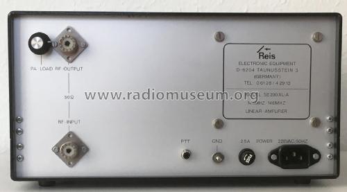 VHF Linear Amplifier SE200XL-A; Reis Elektronik (ID = 2602845) Amateur-D