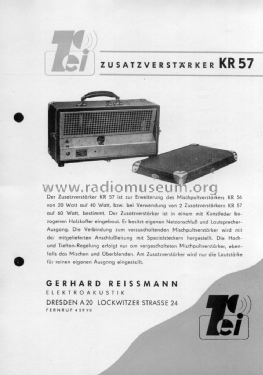 Zusatzverstärker KR57; Reissmann (ID = 2999863) Ampl/Mixer