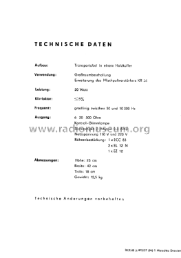 Zusatzverstärker KR57; Reissmann (ID = 2999865) Ampl/Mixer