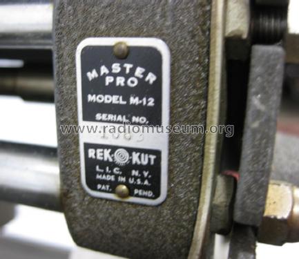 M-12 Overhead Recording Mech. ; Rek-O-Kut company; (ID = 1307884) Reg-Riprod