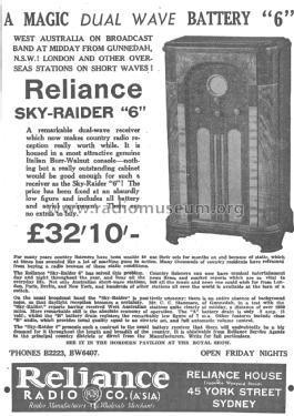 Sky-Raider 6 ; Reliance Radio. (ID = 2415522) Radio