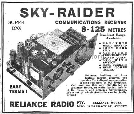 Sky-Raider DX9 ; Reliance Radio. (ID = 2416718) Commercial Re