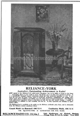 York 9-valve; Reliance Radio. (ID = 2415520) Radio