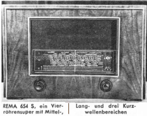 654S; REMA, Fabrik für (ID = 307147) Radio