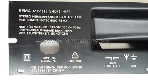 Toccata 940-2 HiFi; REMA, Fabrik für (ID = 2678775) Radio