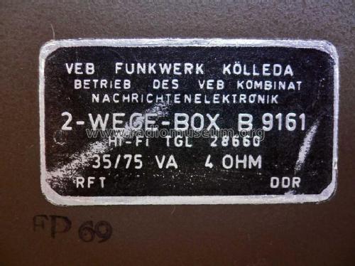 2-Wege-Box Tonica HiFi B9161; Funkwerk Kölleda, (ID = 986099) Speaker-P