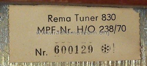 Tuner 830; REMA, Fabrik für (ID = 3122394) Radio