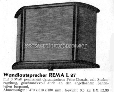 Wandlautsprecher L27; REMA, Fabrik für (ID = 1152690) Speaker-P